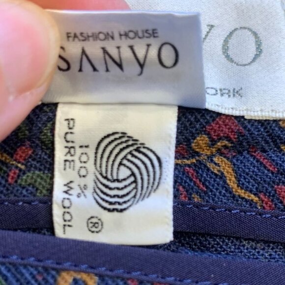 NWT Vintage 70s SANYO Japan Wool Pleated Maxi Skirt Full Equestrian 12/Medium - Picture 8 of 12